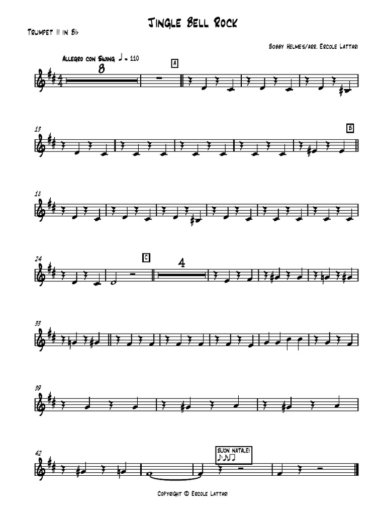 Jingle Bell Rock Trumpet II in BB PDF