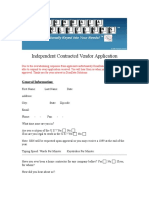 Independent Contracted Vendor Application: General Information