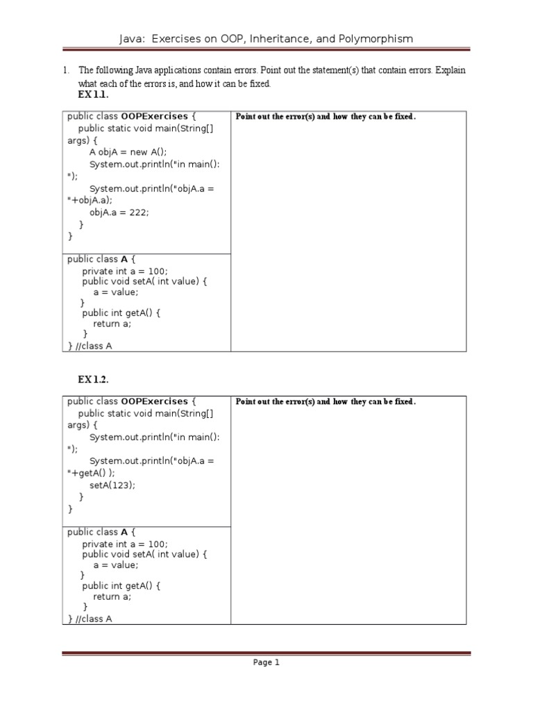 Csci3134 Exercises OOP | PDF | Inheritance (Object Oriented Programming ...