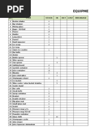 Bar Equipment Inventory