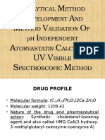 Nalytical Ethod Evelopment ND Ethod Alidation F PH Ndependent Torvastatin Alcium Y - Isible Pectroscopic Ethod