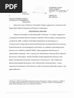 Jordan v. Maine Unemployment Ins. Comm'n, CUMap-08-028 (Cumberland Super. CT., 2009)