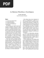 Marshall, Leandro- as Matrizes Filosoficas e Sociológicas