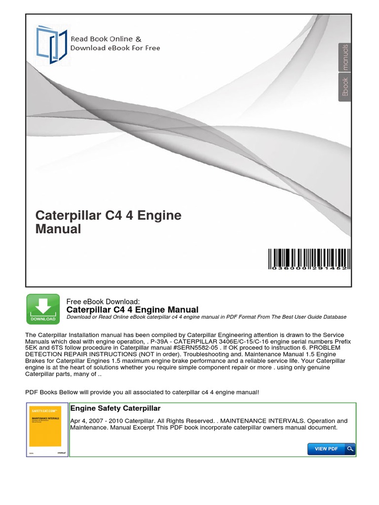 Caterpillar C4 4 Engine Manual Engines E Books