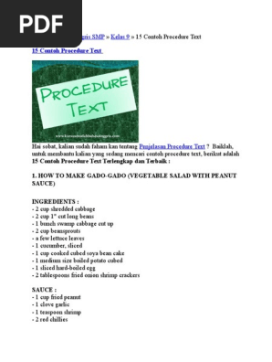 Procedure Text Spoon Food And Drink Preparation