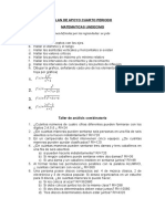 4 Taller de Matemática Cuarto Periodo Undecimo