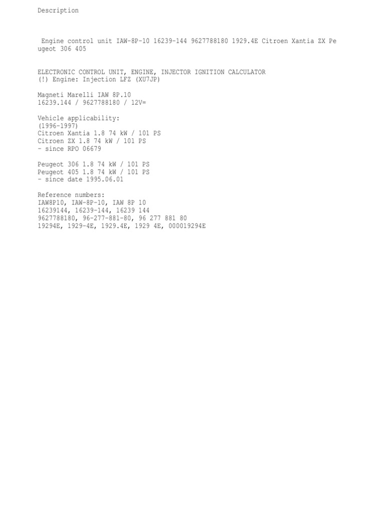 Magneti Marelli IAW 8P Pinout Guide | PDF | Technology & Engineering