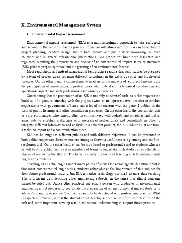 Environmental Management System | PDF | Environmental Impact Assessment ...