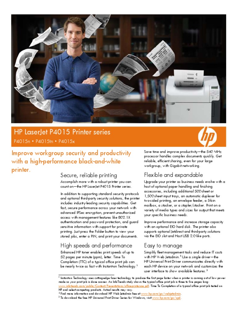 HP LaserJet 4015 | PDF | Printer (Computing) | Computer Architecture