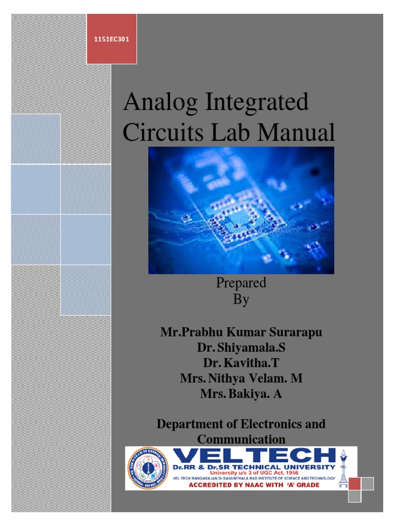 AnalogIntegratedCircuts LAB MANUAL by prabhu kumar surarapu | Amplifier |  Operational Amplifier