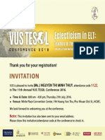 VUS Tesol Conference 2016 Invitation