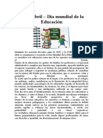 01 de Abril Dia Mundial de La Educacion