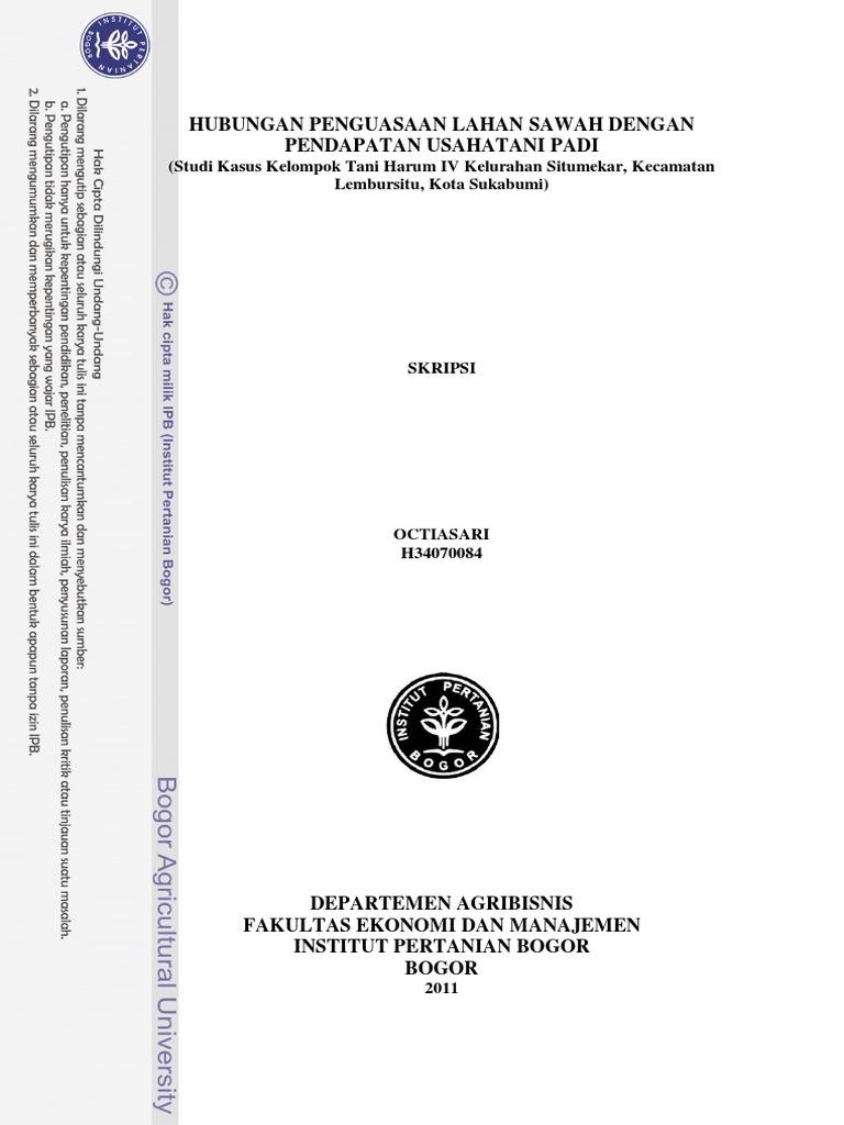 Skripsi Ipb Agribisnis Ide Judul Skripsi Universitas