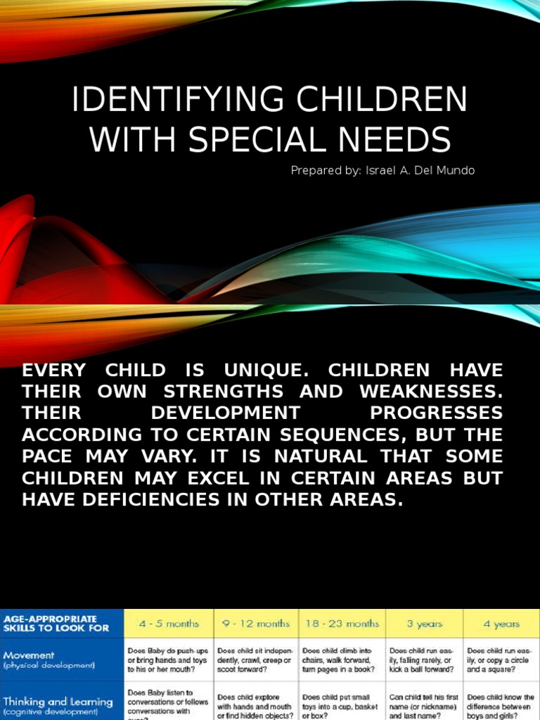 Identifying Children With Special Needs PDF Special Education Learning