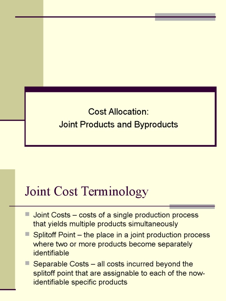Joint cost allocation cost accounting gross margin