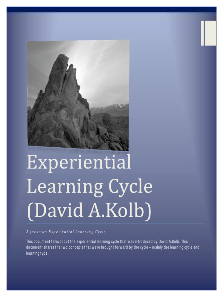 Experiential Learning Cycle Pdf Pdf Learning Styles Behavioural