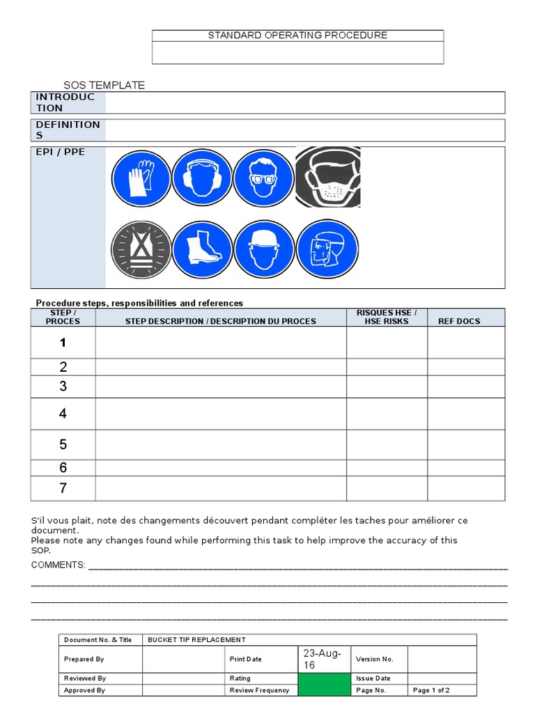 Sop Template PDF