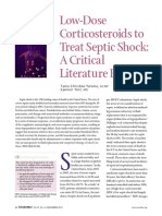 Low Dose CS To Treat Septic Shock A Critical Literature Review