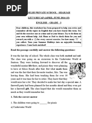 Holiday HW Gr3