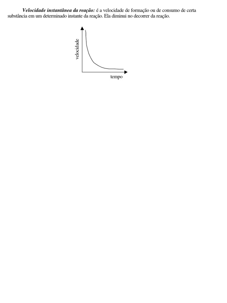 Química Cinética Química Velocidade Instantânea Da Reação | PDF, image size:768x1024