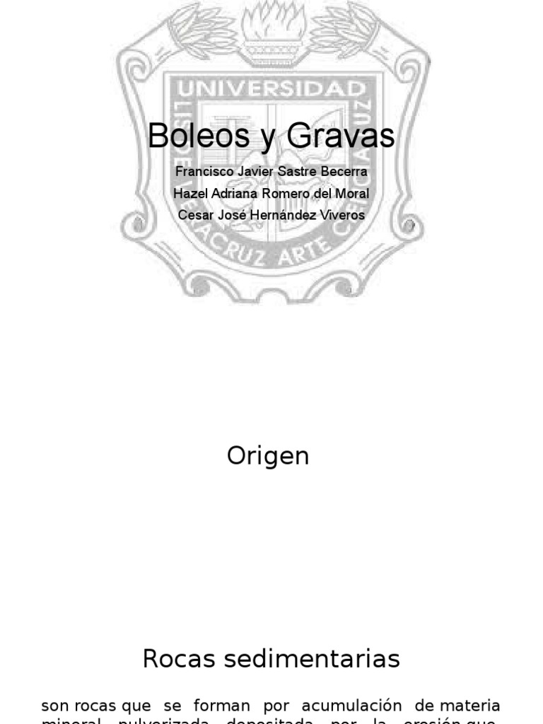 Boleos y Gravas | PDF | Roca sedimentaria | Roca (geología)