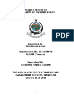 Project Report On Determinants of Dividend Policy: Submitted by