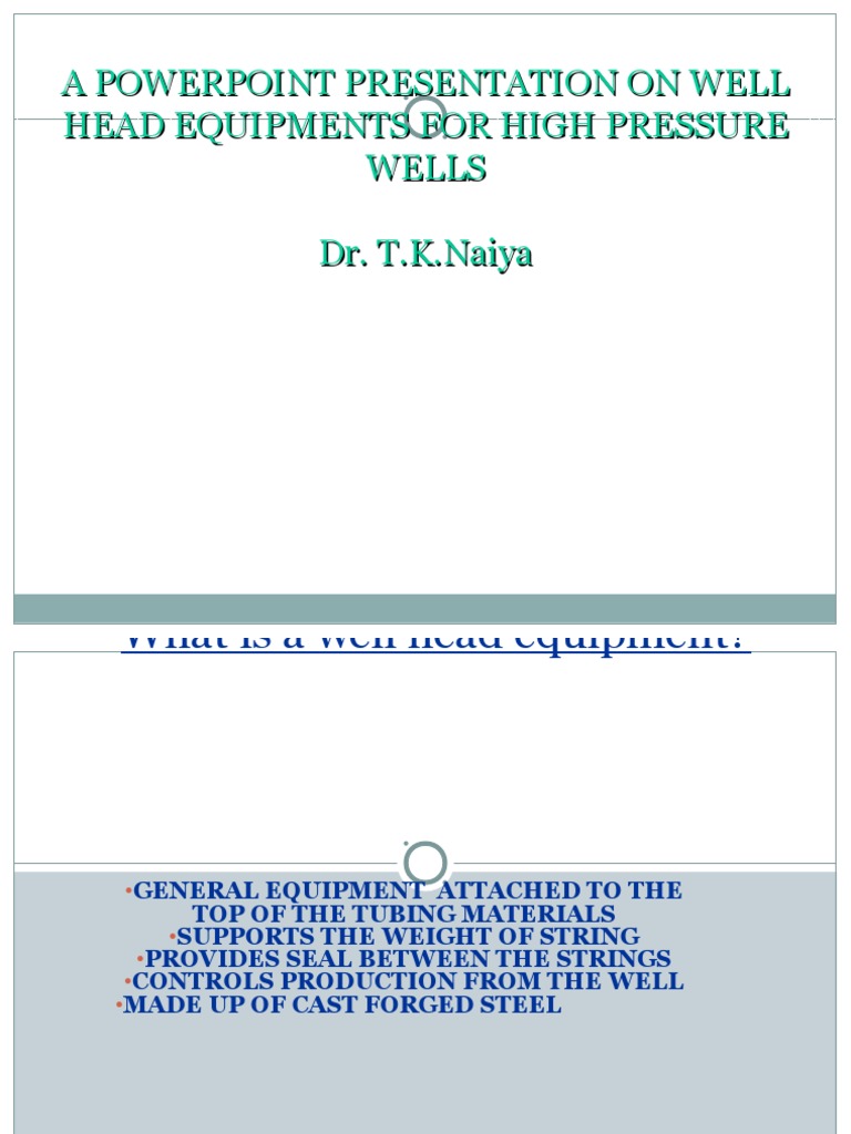 Lecture 2A Well Head Equipment | PDF | Casing (Borehole) | Mechanical ...