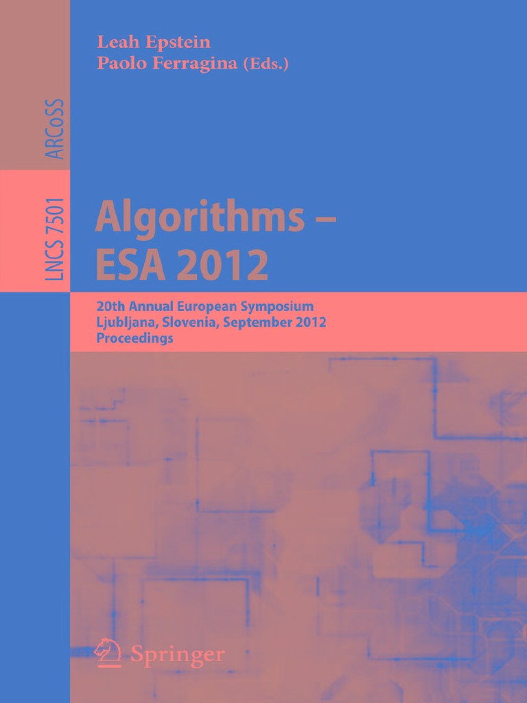 Lecture Notes In Computer Scienalgorithms Esa 2012 20th - 