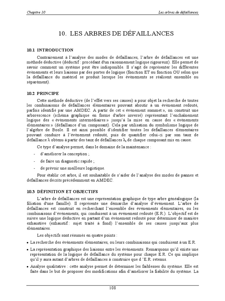 Analyse des arbres de défaillance PDF Enseignement des — free download