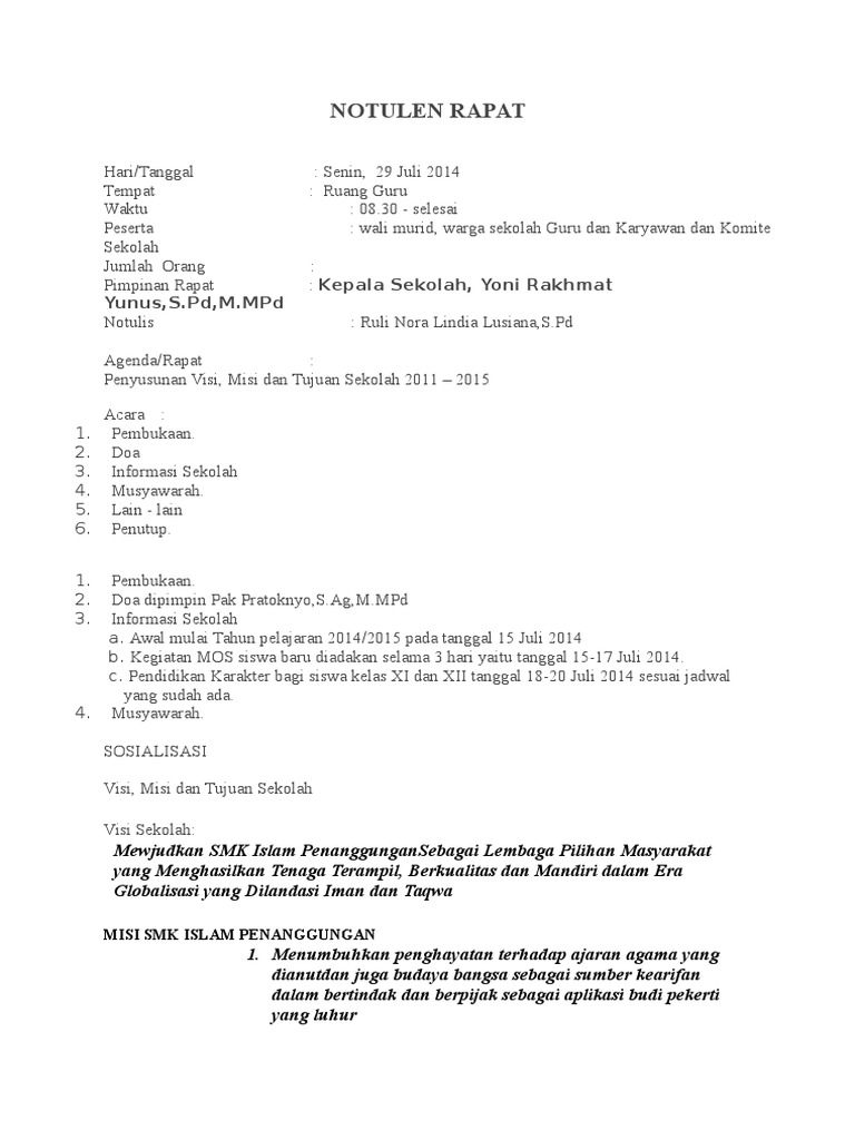 Notulen Rapat Pdf
