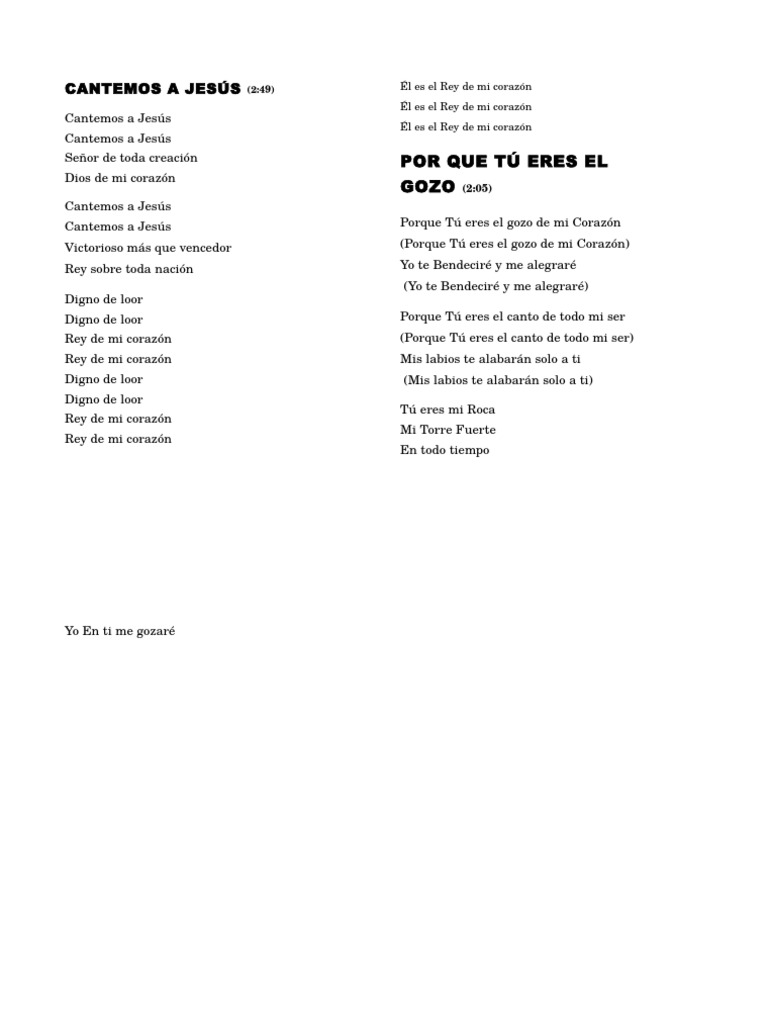 Canto a Jesús: Letra y Alabanza | PDF | Cristo (título) | Religión y ...