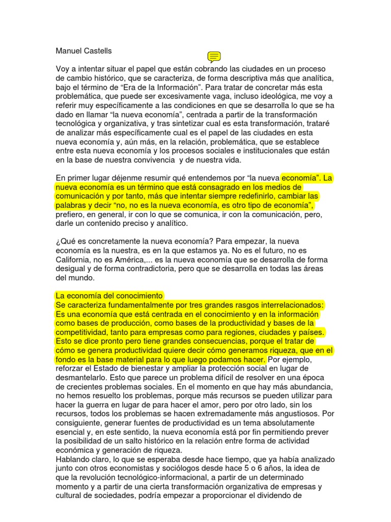 La Ciudad De La Nueva Economia Pdf