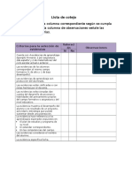 Lista Cotejo Criterios Para La Selección de Evidencias