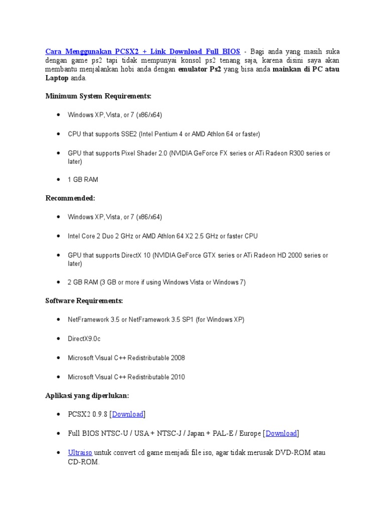 Panduan Lengkap Menggunakan PCSX2 | PDF | Game & Aktivitas