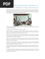 História Da Infância e Da Educação No Brasil Colônia
