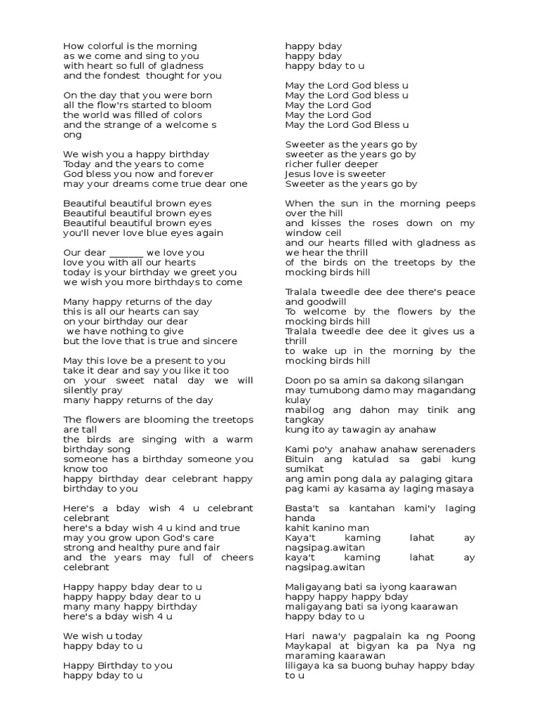 Birthday Song Lyrics