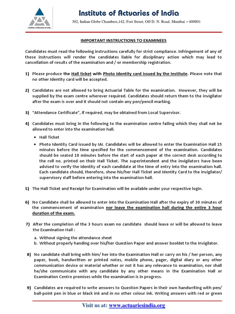 Instructions | PDF | Ink | Test (Assessment)