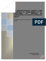 La Reestructuración Cognitiva Como Estrategia de Afrontamiento de Los Trastornos de Ansiedad en Participantes de Cursos de Formación Militar-Artículo Publicable