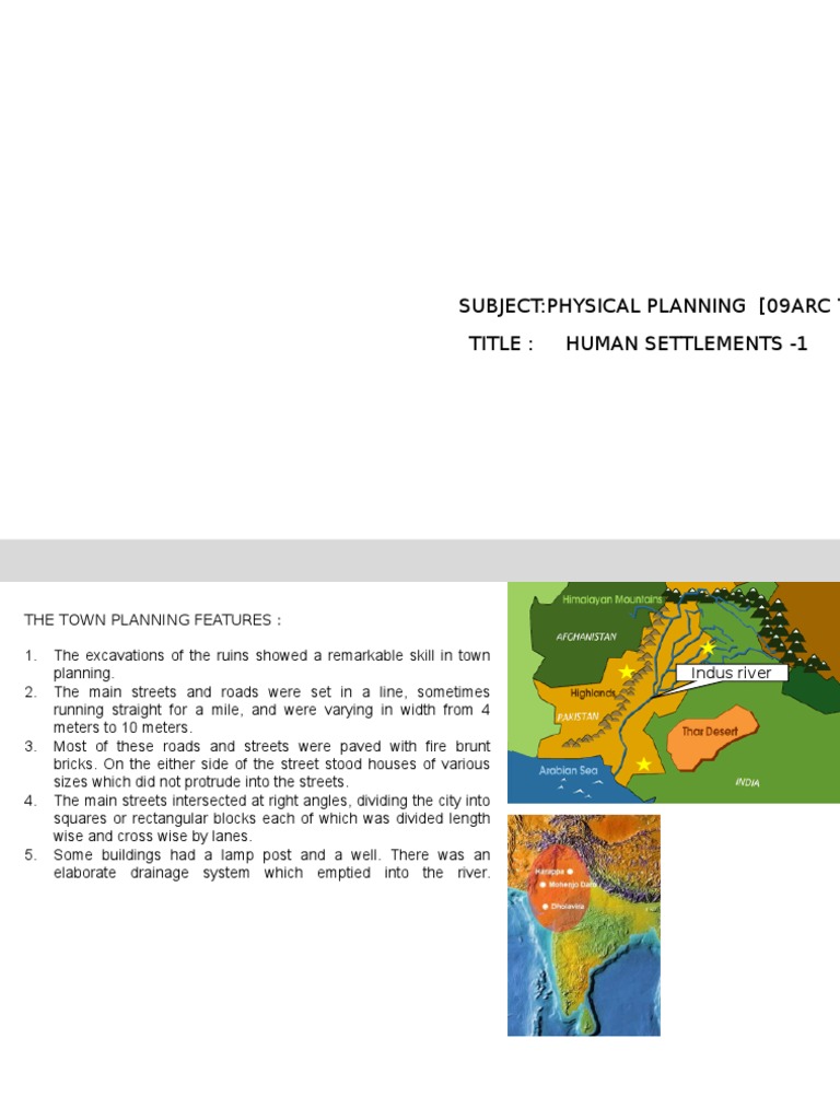 Subject:Physical Planning (09arc 7.3) Title: Human Settlements - 1 ...