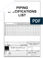 Piping Specifications List: Desmet Ballestra S.P.A