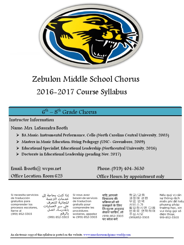 Zms Chorus Handbook 2016 Final PDF Singing Educational Assessment