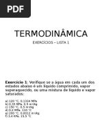 Termodinâmica - LISTA DE EXERCICIOS PARA TREINAR