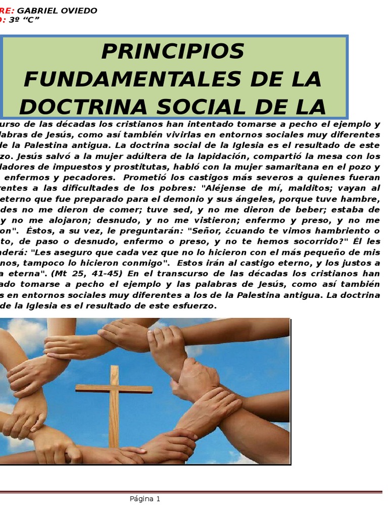 Principios Fundamentales de La Doctrina Social de La Iglesia | PDF ...