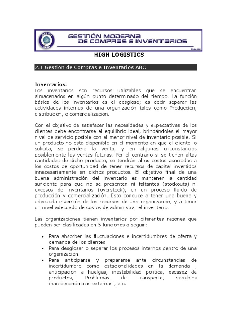 Gestión Eficiente de Compras e Inventarios | PDF | Inventario ...