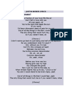 Justin Bieber Lyrics "Common Denominator": (Chorus:)