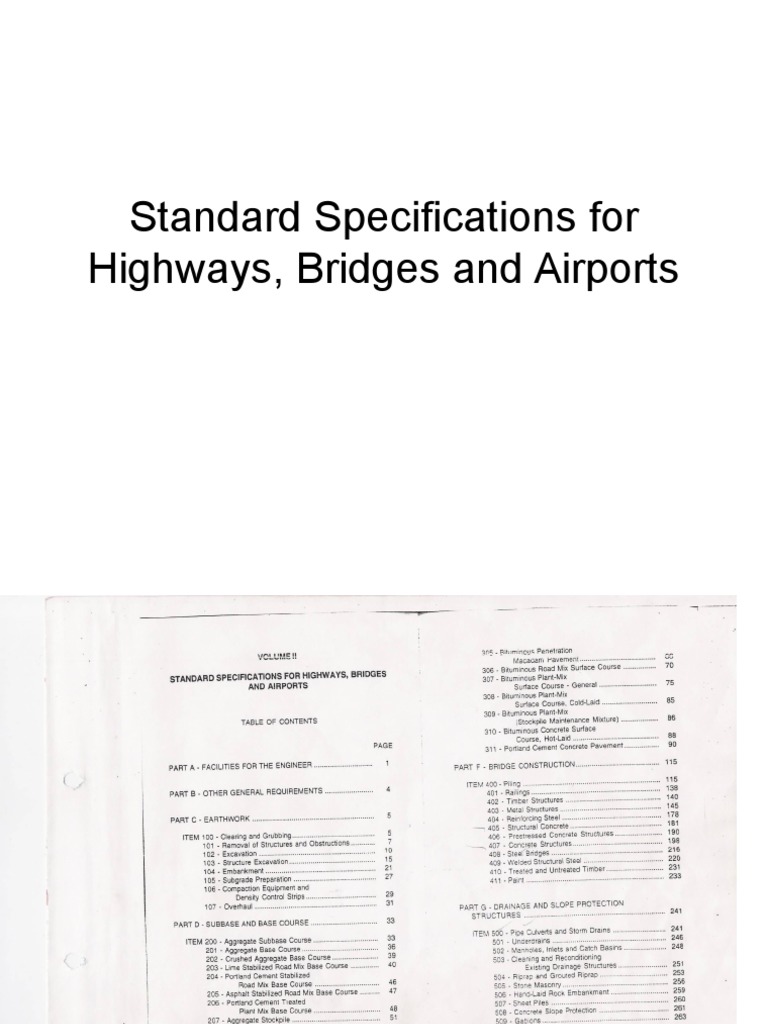 Standard Specifications For Highways Bridges and Airports PDF