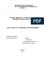 Jocul Didactic in Predarea Liricii Argheziene 1