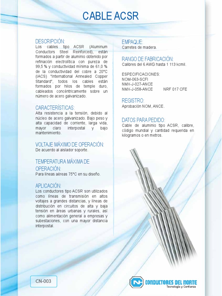 CN 003 CablesACSR PDF | PDF