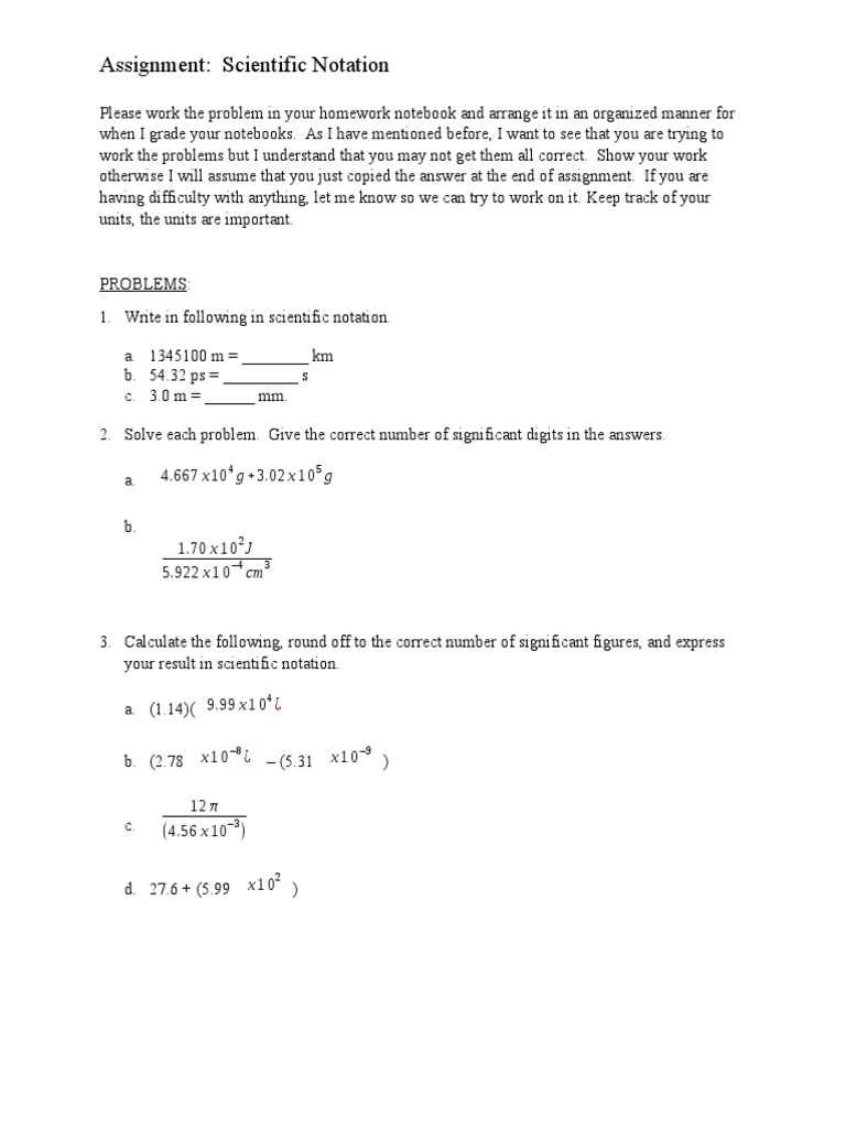 Calculating with Scientific Notation | PDF | Career & Growth | Teaching ...