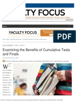 Examining the Benefits of Cumulative Tests and Finals
